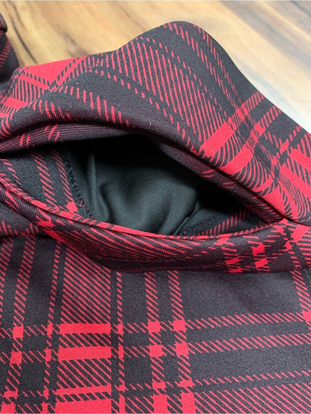 Hot Topic Skater Skirt Womens Medium Black Red Plaid Punk Goth Preppy Front Zip - Picture 9 of 13